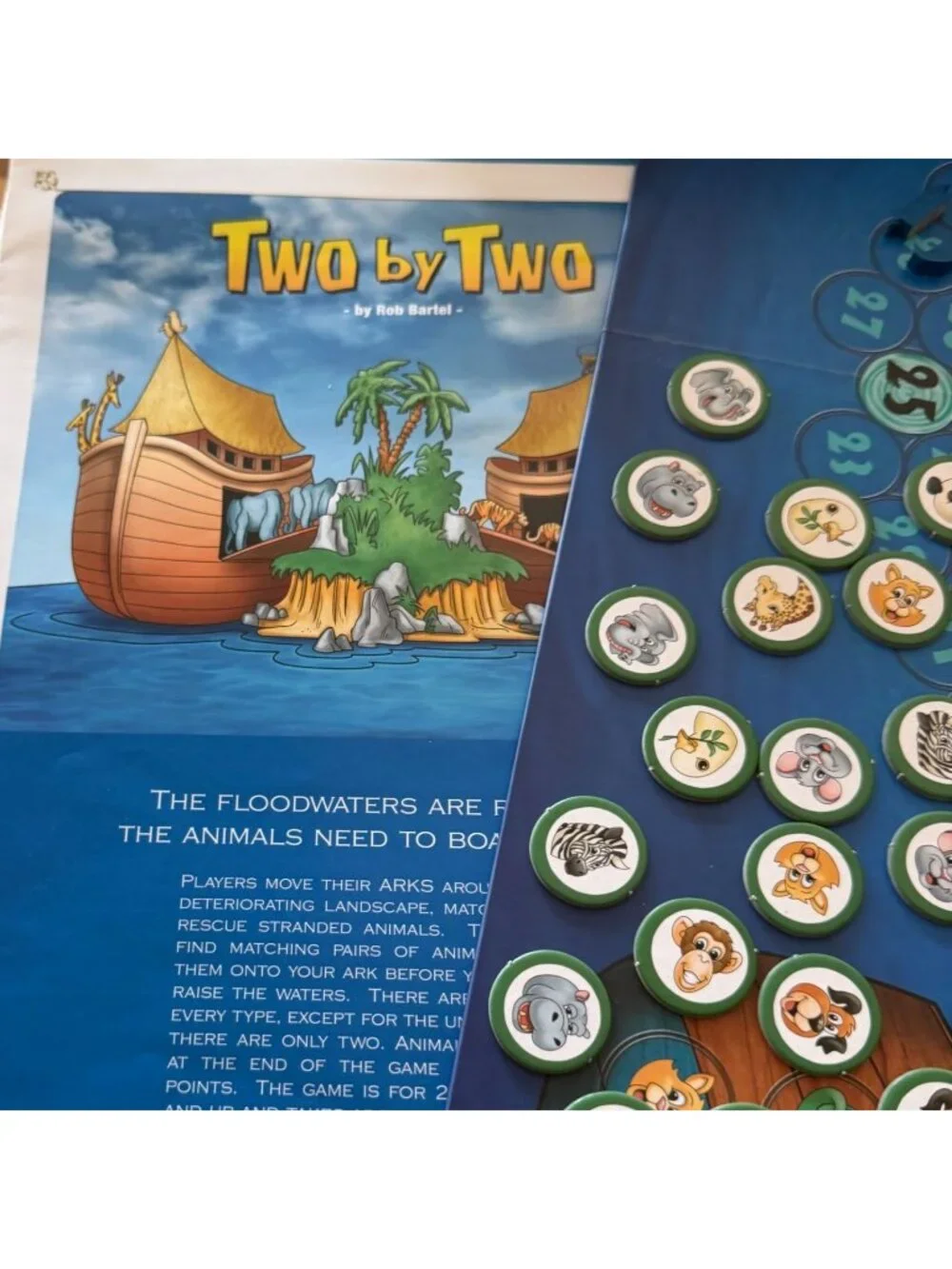 Two By Two Board Game Rob Bartel Family Strategy Game Complete Set Ark Flood